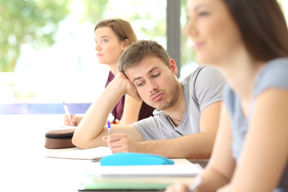 student struggling with paying attention